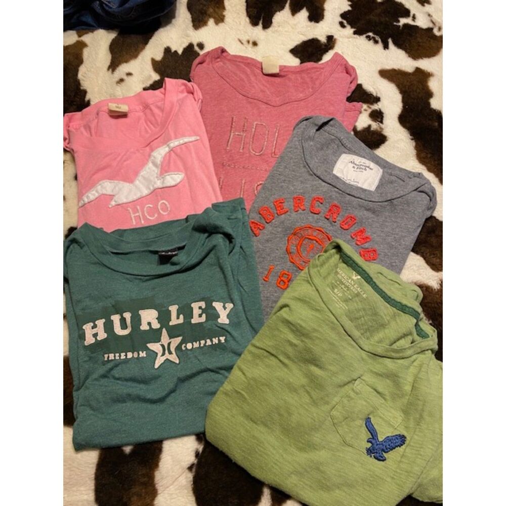 T-shirt bundle Hurley, Abecrombie, American Eagle & Hollister